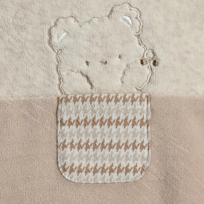 2 Pc Long Sleeve Bodysuit & Sleeveless Beige Babysuit