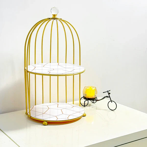 2-Tier Golden Vanity Cage