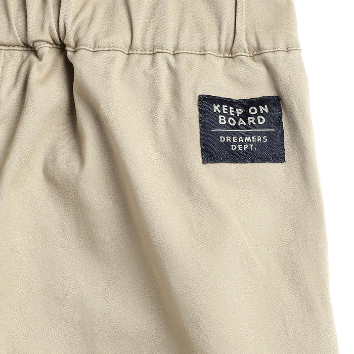 Boys Beige Solid Trousers