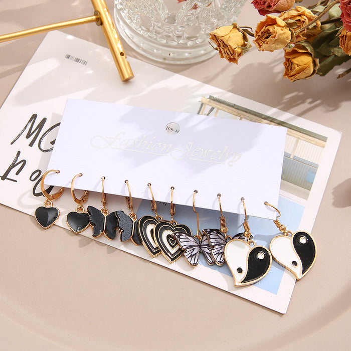 E1369 - Black Fashion Earring Set