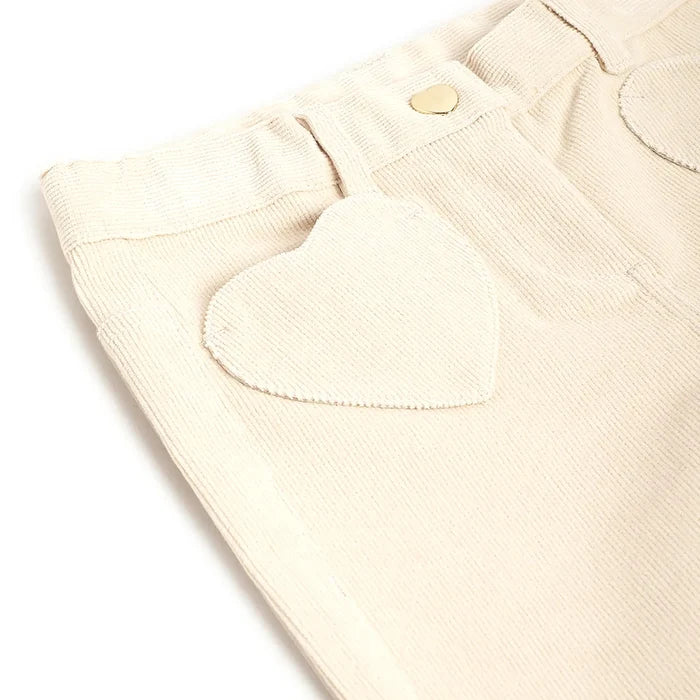 Girls Beige Embellished Trousers