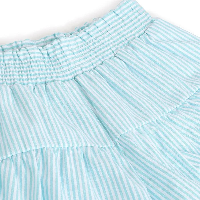 Girls Blue Striped Shorts