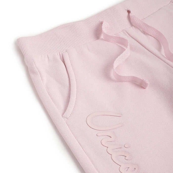 Girls Light Pink Printed Joggers