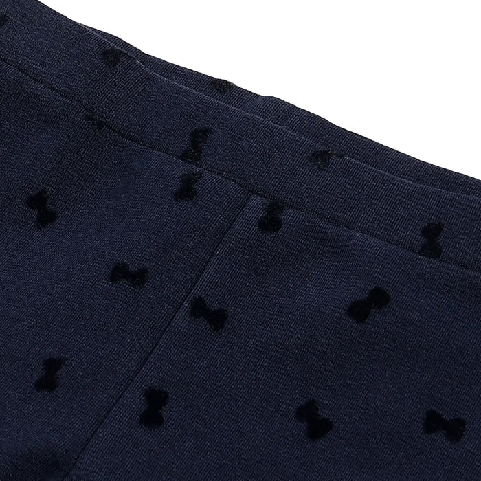 Girls Navy Printed Leggings