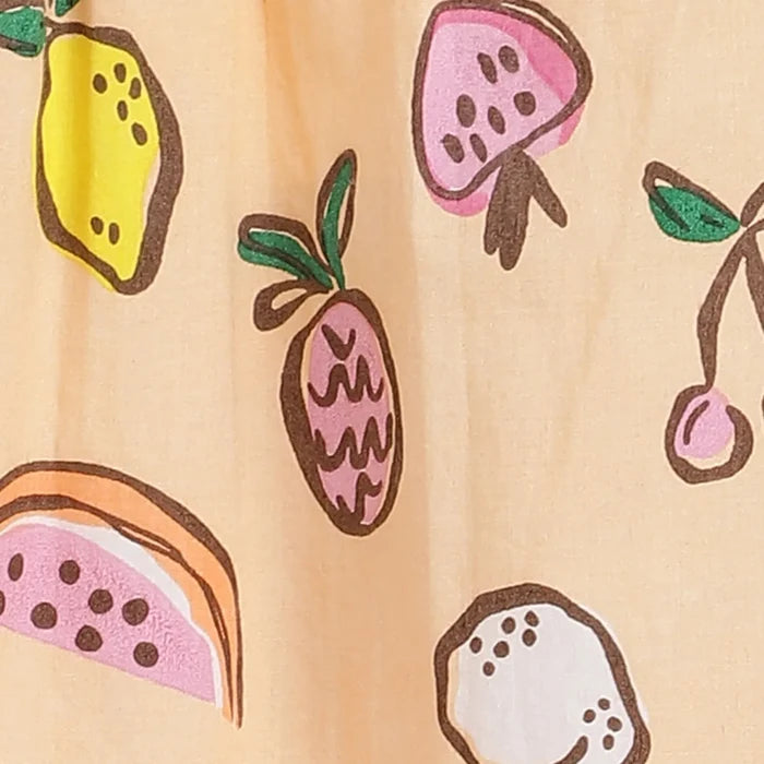 Girls Orange Printed Dress