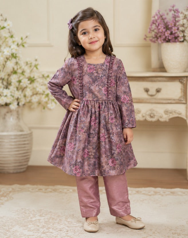 Girls Vintage Rose Dress Set