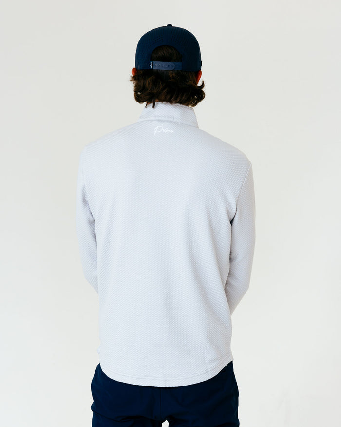Grant Horvat Essentials Light Gray Classic Waffle Quarter Zip