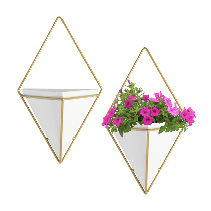 PLANTER W/ GOLD METAL, SET OF 2