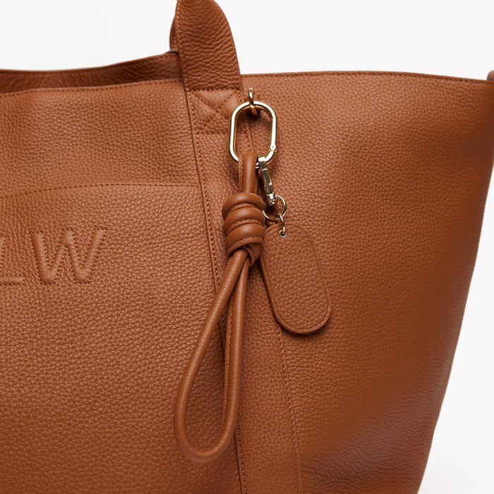 Knotted Keychain Saddle Brown