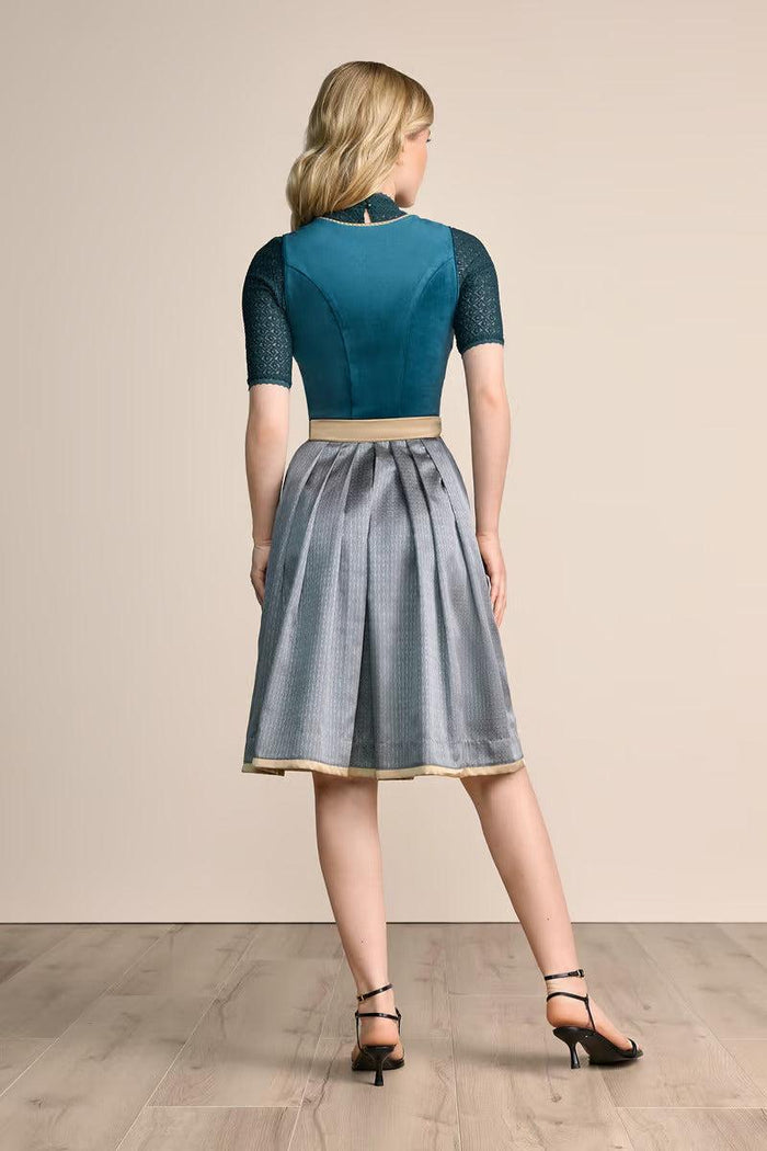 Kruger Dena Midi Dirndl, Turquoise — 60cm 2pc Set