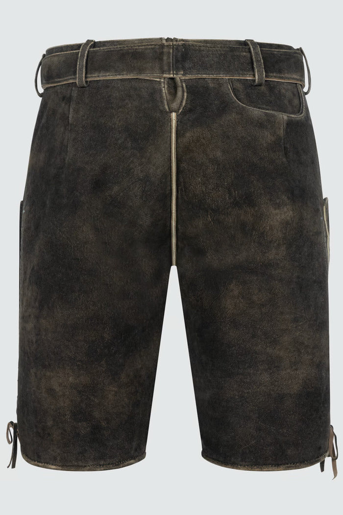 Kruger Men's Lederhosen "Gideon" with belt (dark brown) size 46,52