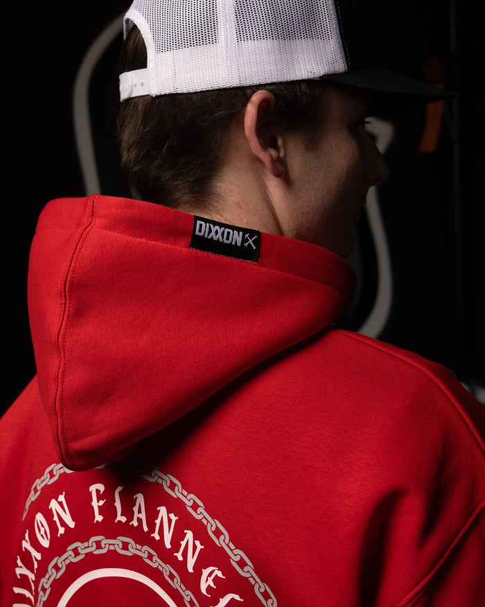 Grey & White Linked Pullover Hoodie - Red - Dixxon Flannel Co.