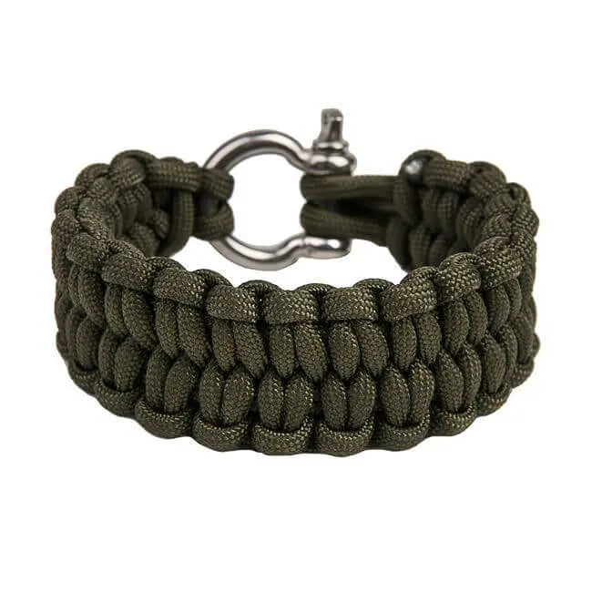 Loops Armbånd, Army Grøn. Flettede paracord armbånd med skruespænde i metal