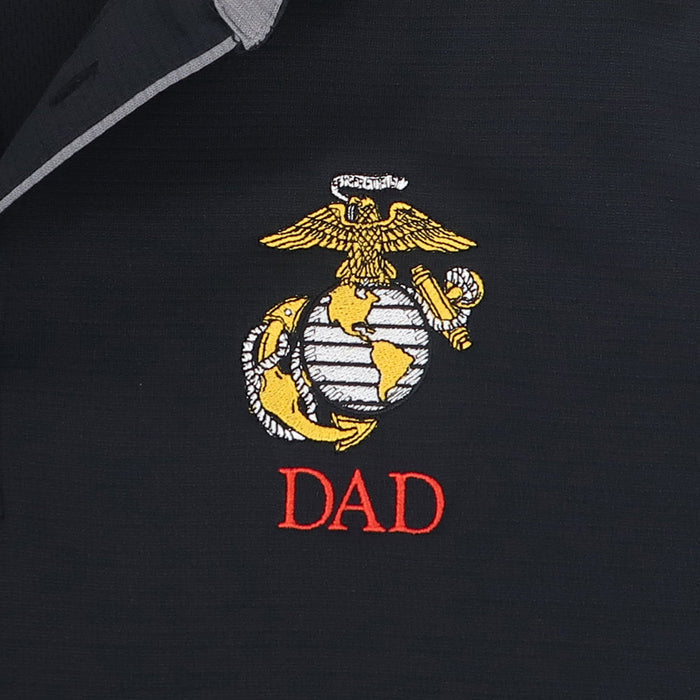 Marines EGA Dad Under Armour Tech Polo (Black)