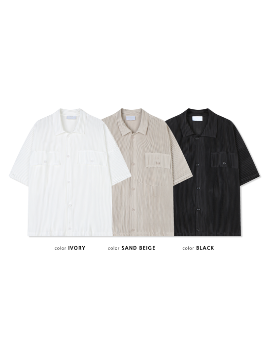 Mesh Pleats Shirt