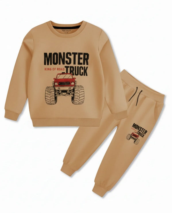 Monster Truck Tracksuit For Boys Blonde
