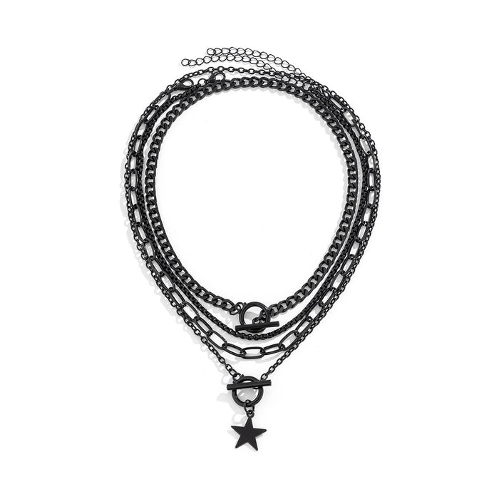 N2495 - Black Peach Heart Necklace