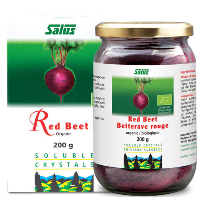 Box & Bottle of Organic Red Beet Crystals 200 Grams