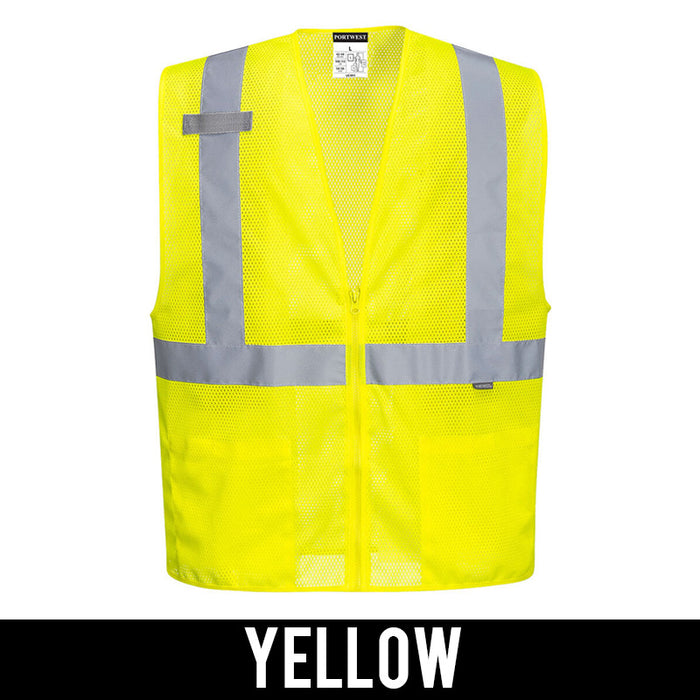 Portwest Economy Mesh Zipper Safety Vest, Yellow