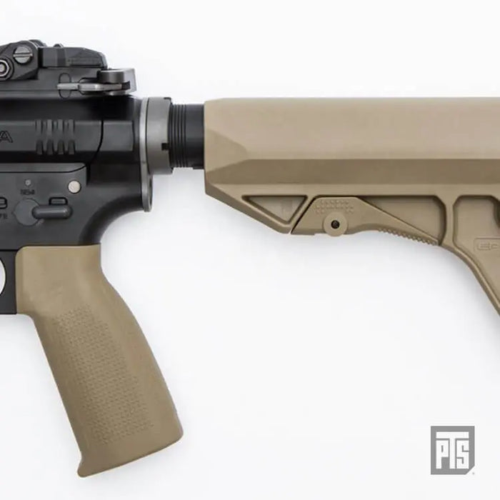 PTS EPS-C kolbe i Dark Earth farve til airsoftvåben.