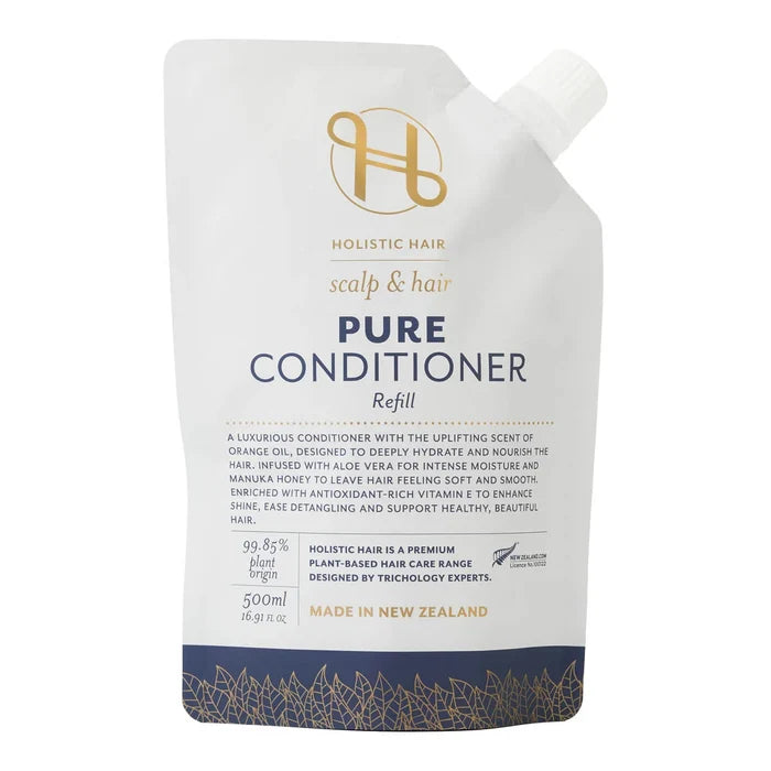 Holistic Hair Pure Conditioner refill pack on a white background