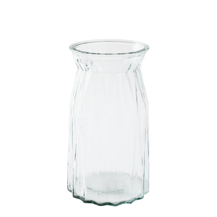 RIBBED GLASS HURRICANE VASE - Clear