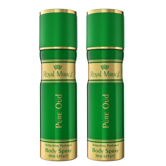 Royal Mirage Pure Oud Perfumed Body Spray Pack of 2 200ml