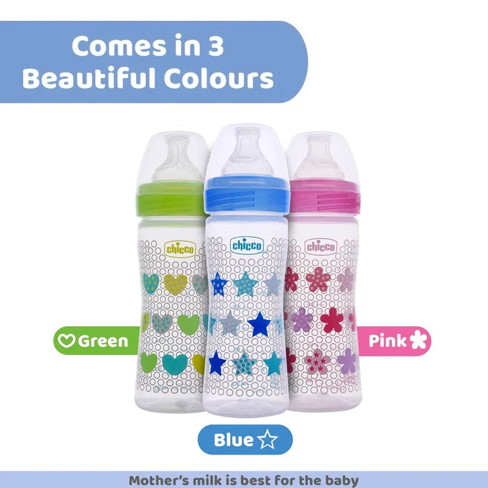 Well Being Bipack Medium Flow Bottle 250ml 2M+ Blue & Green