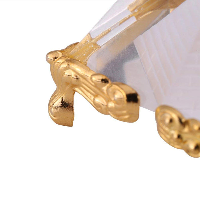 White Whale 2.3 inches Feng Shui Vastu Crystal Pyramid with Golden Legs (2.3 inches) Decoration & Gifts