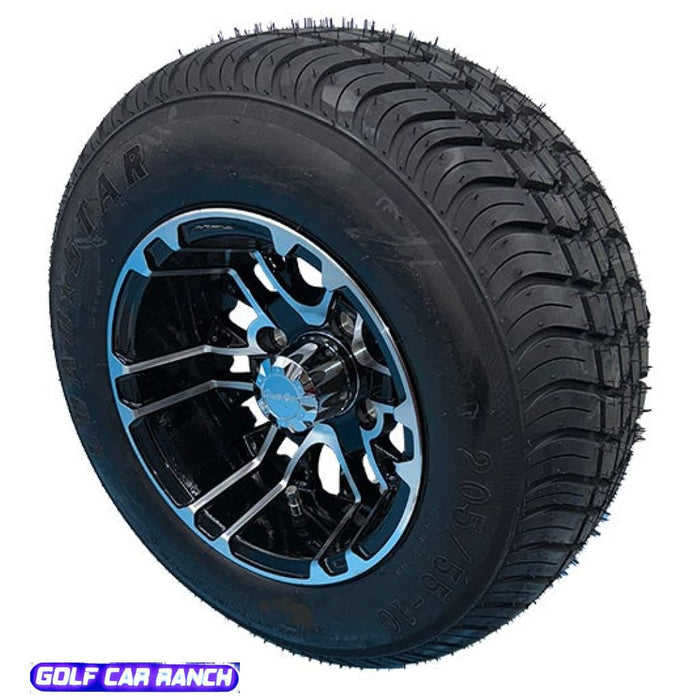 10’’ Gloss Black Mercury Wheel with 205/55-10’’ Loadstar Tire - 47561646004 CLUB CAR ONWARD ACCESSORY