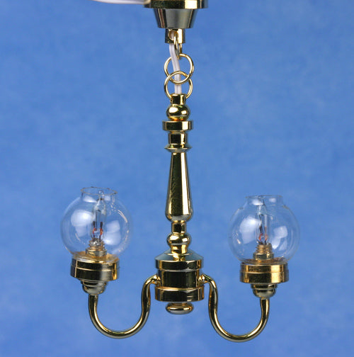 2-LITE CHANDELIER - CLEAR GLOBE (MH0879)