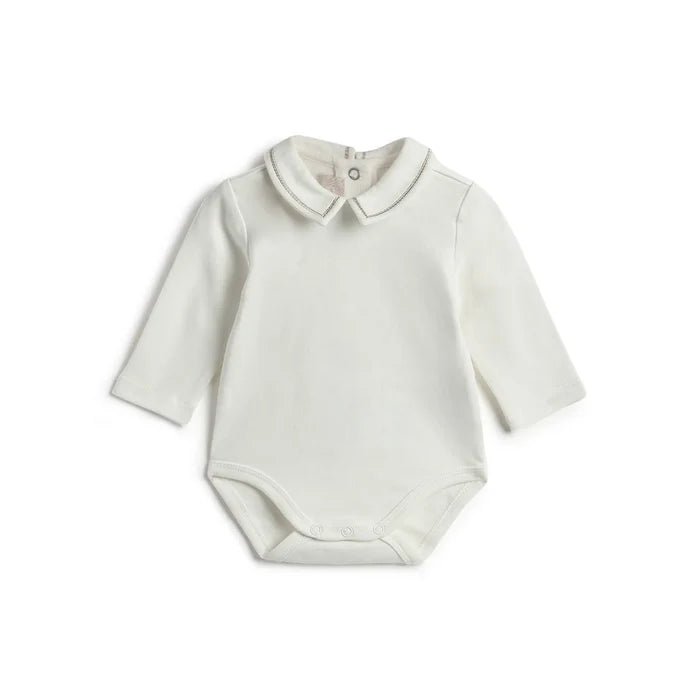 2 Pc Long Sleeve Bodysuit & Sleeveless Beige Babysuit