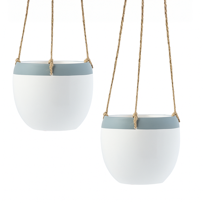 2-TONE HANGING PLANTER, SET OF 2