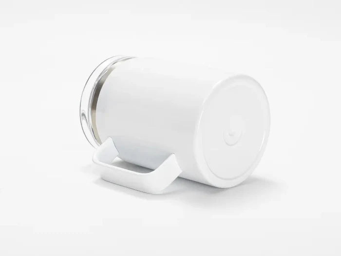 30oz/900ml Sublimation Blanks Stainless Steel Wine Barrel Tumbler with Slide Waterproof Lid & Straw(White)