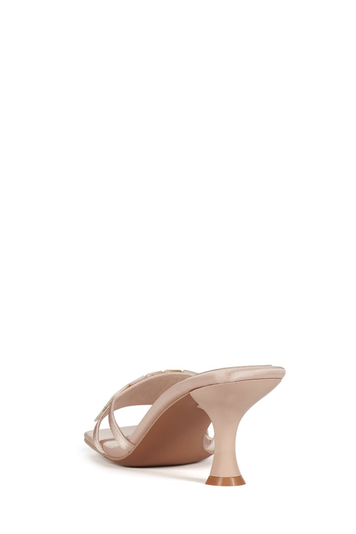 ABALONE-SH Jeffrey Campbell Heeled Sandal Champagne Satin Combo