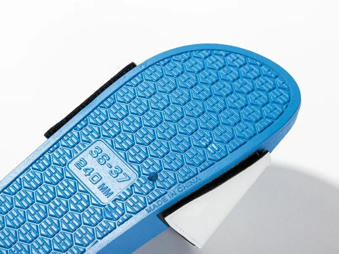 Adult Slippers w/ Sublimation PU Leather ( Blue Sole)