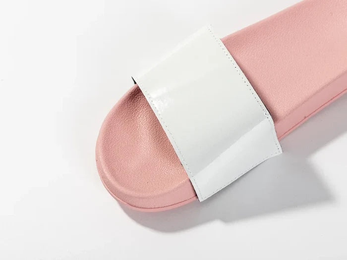 Adult Slippers w/ Sublimation PU Leather (Pink Sole)