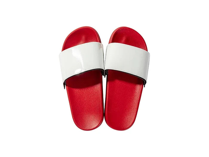 Adult Slippers w/ Sublimation PU Leather (Red Sole)