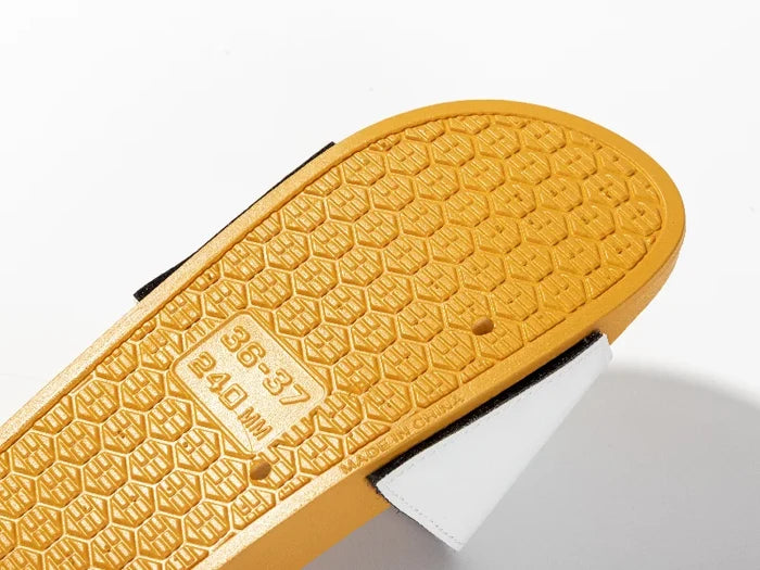Adult Slippers w/ Sublimation PU Leather (Yellow Sole)