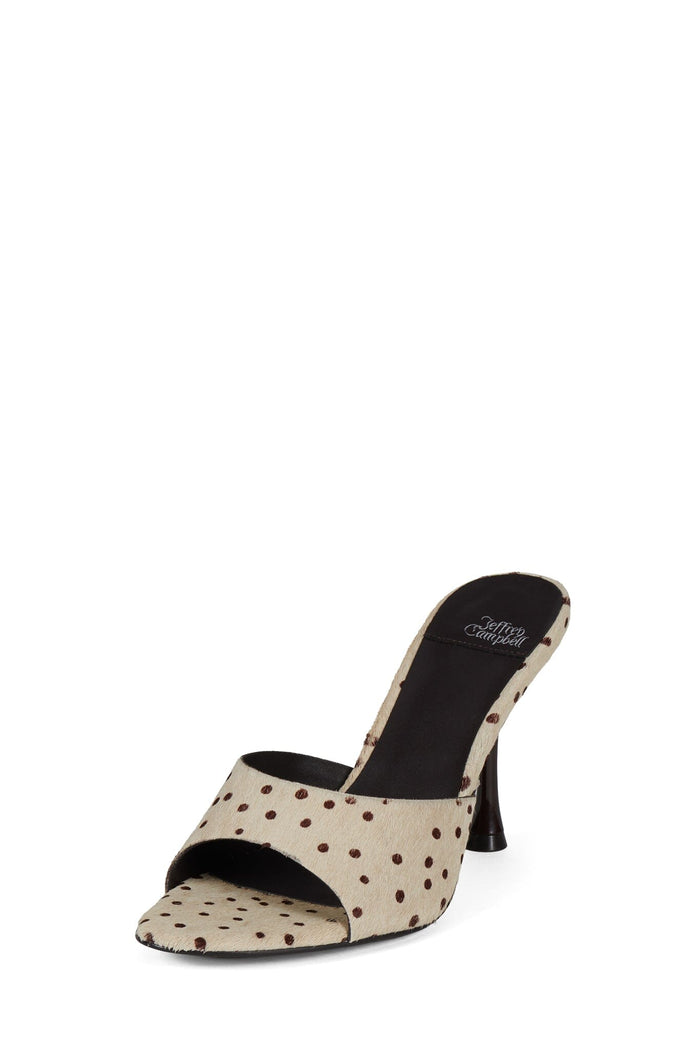 AGENT-F Jeffrey Campbell Heeled Sandal Beige Brown Spot