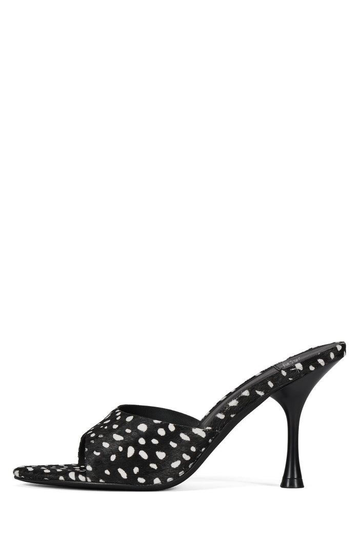 AGENT-F Jeffrey Campbell Heeled Sandal Black White Dot