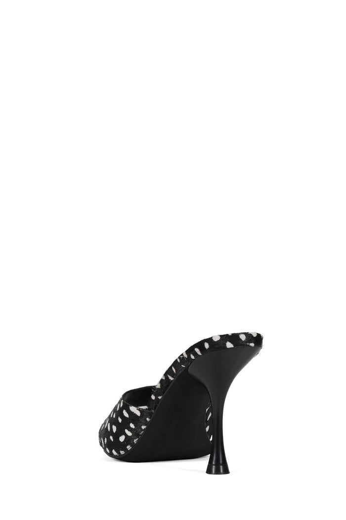 AGENT-F Jeffrey Campbell Heeled Sandal Black White Dot