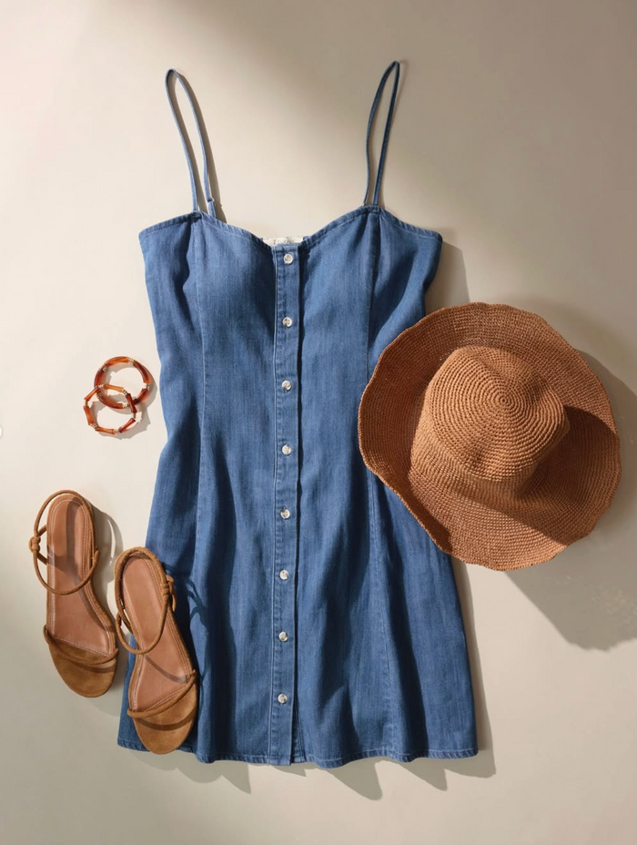 Angel Eyes - Denim Mini Dress - Medium Indigo