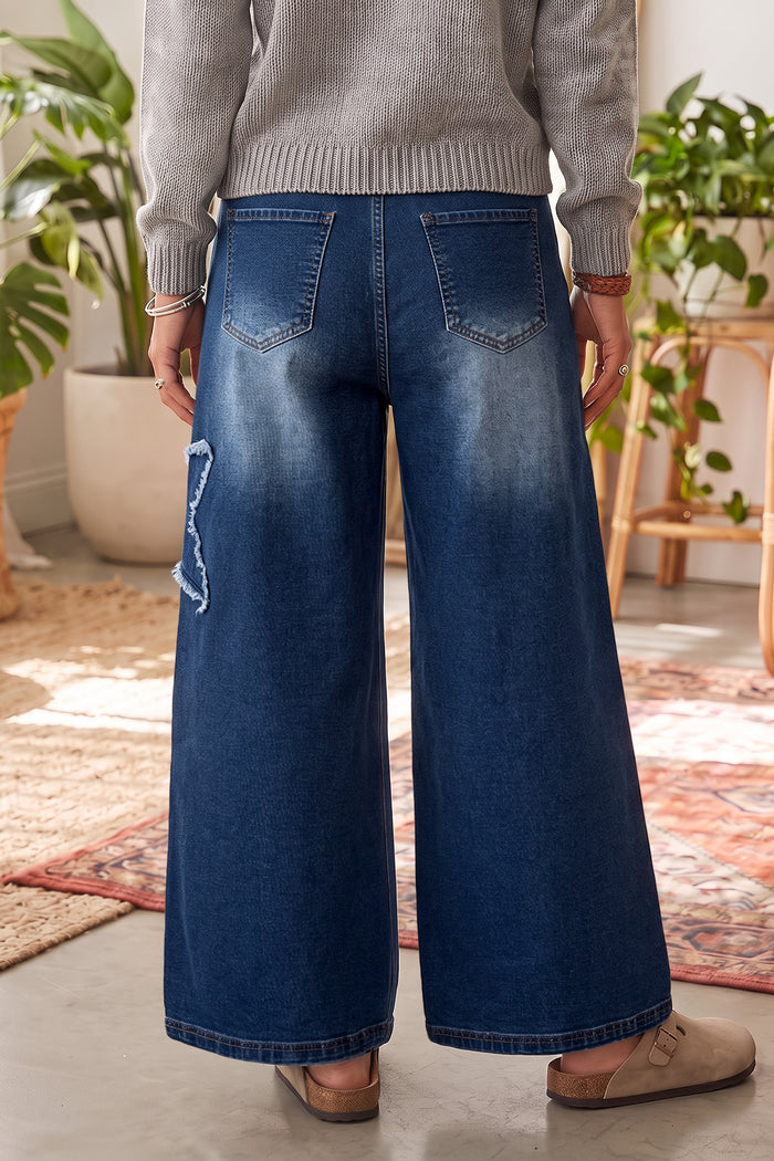 Ashleigh Blue Star Decorated Wide Leg Jeans