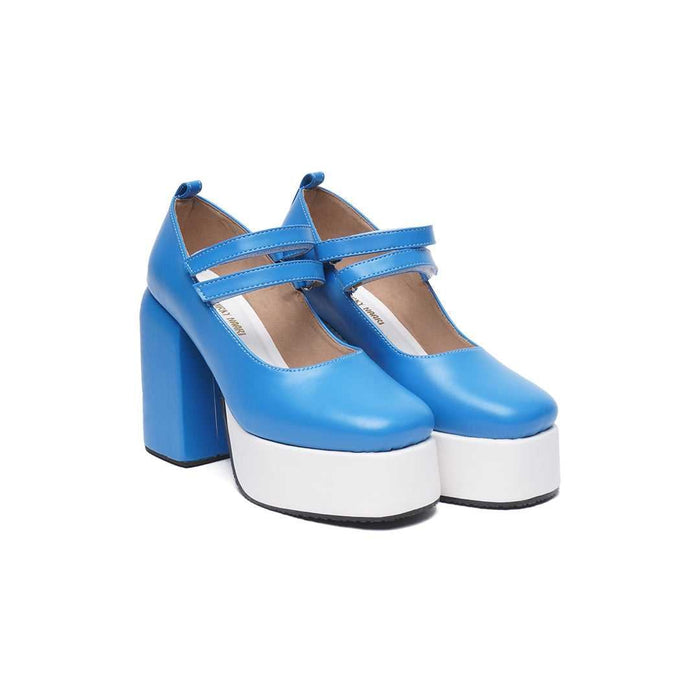 Azure Mary Jane Platforms - The Quirky Naari