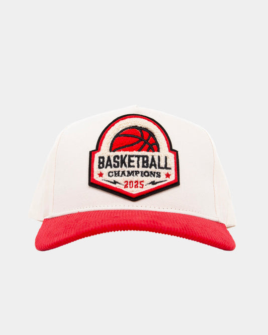 Basketball Patch Fade Hat Cream & Red Corduroy