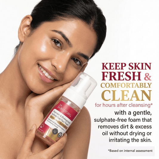 Beetroot & Pomegranate Foaming Face Wash – Sensitive Skin Formula - The Skin Story -