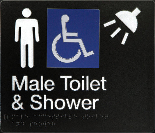 BEST BUY MDTS Accessible Male Toilet and Shower Sign Braille