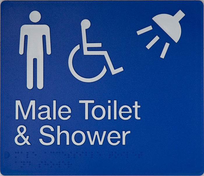 BEST BUY MDTS Accessible Male Toilet and Shower Sign Braille