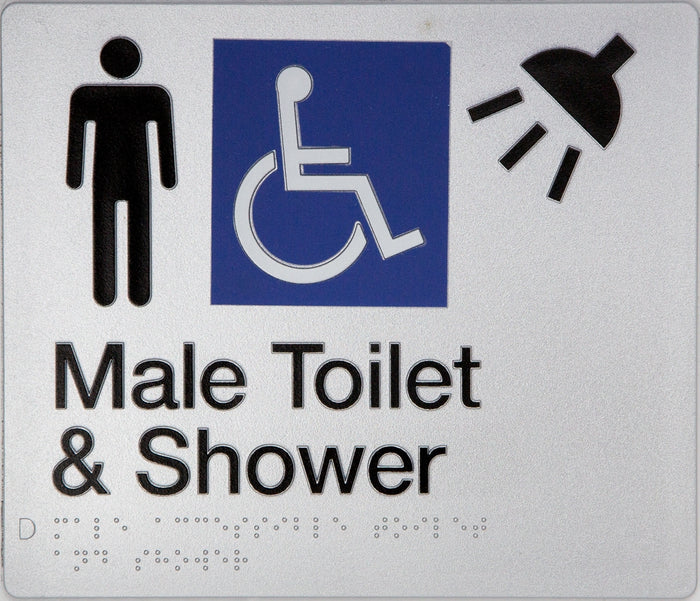 BEST BUY MDTS Accessible Male Toilet and Shower Sign Braille